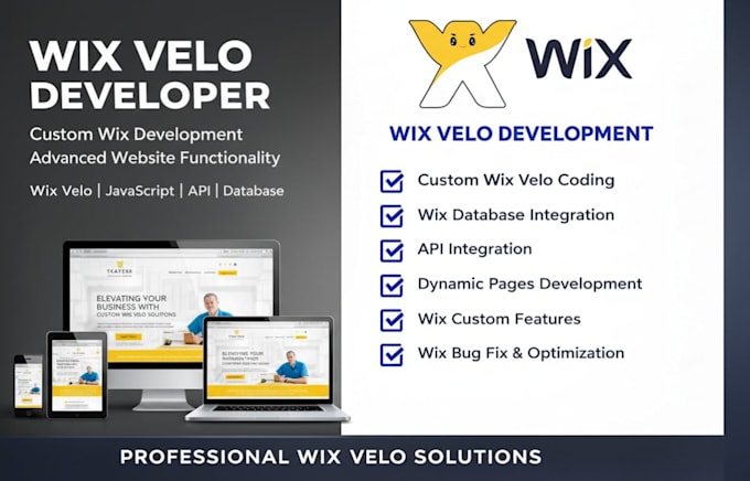 be your wix velo developer for wix code, database, api and dynamic pages