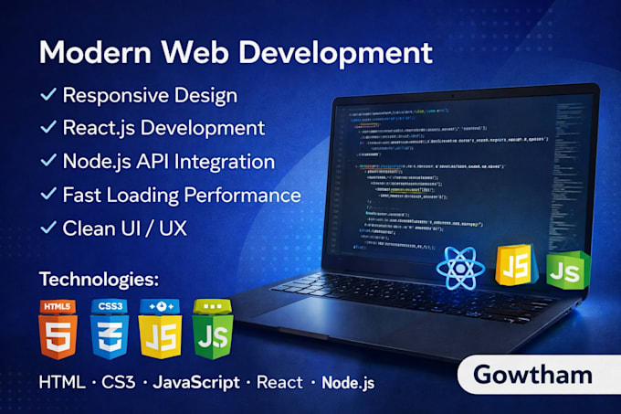 Build a modern responsive website for your business by Gowtham_v__ | Fiverr