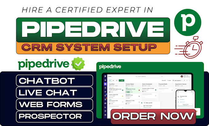 setup pipedrive crm sales pipeline lead tracking automations email integration