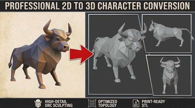convert 2d image to 3d model charachter