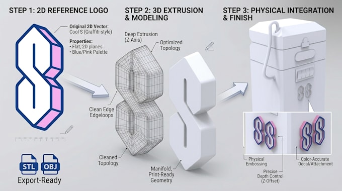 create 3d logo from 2d image