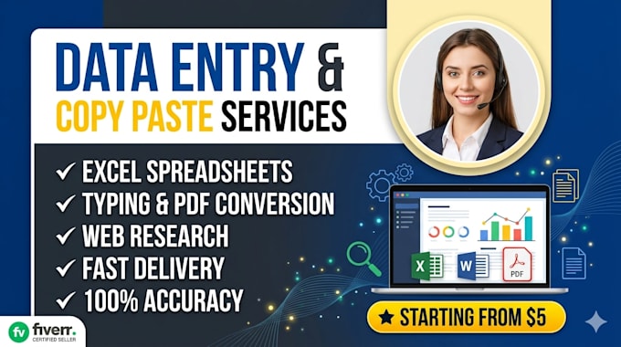 Do professional data entry and copy paste work by Dataexpert_as | Fiverr