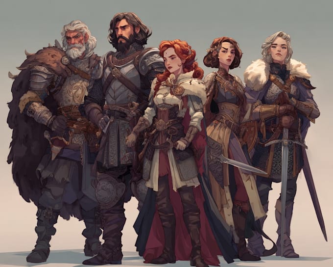 Desenhar arte de personagem de dnd personagem de fantasia para grupo de dnd