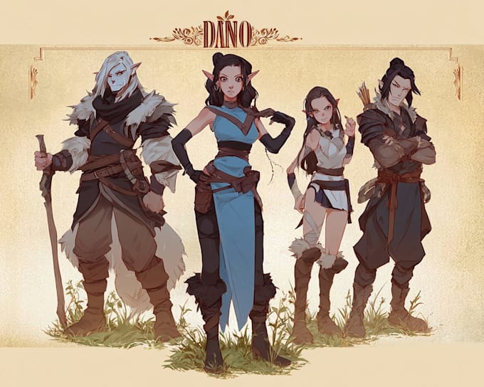 fantasy illustration for dnd party