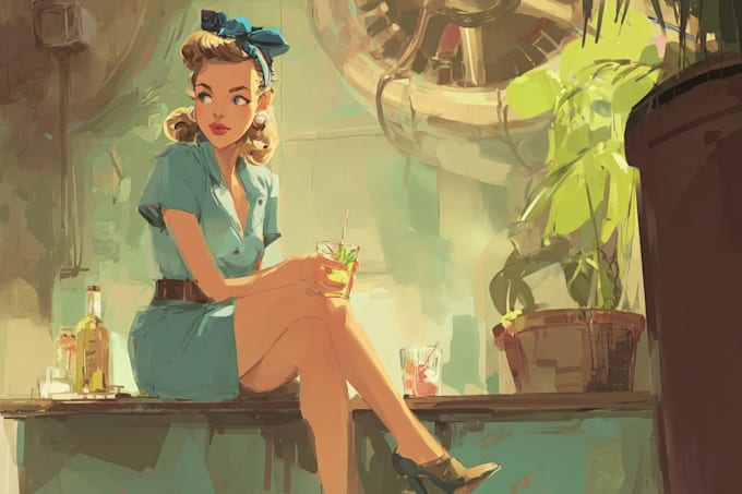 create professional character illustrations and pin up art