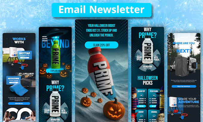 custom klaviyo, mailchimp email newsletter template