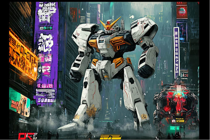 draw anime, sci fi, robot, gundam and mecha concept art