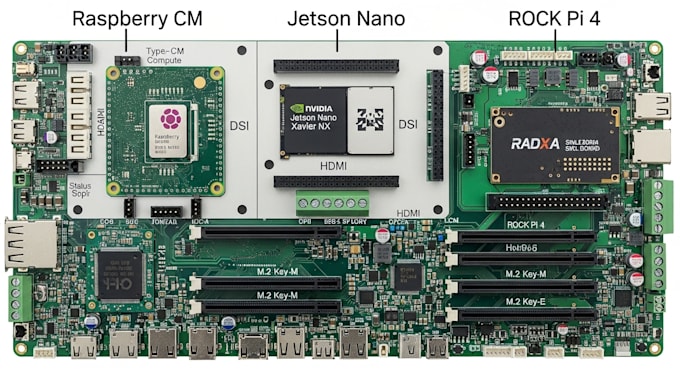 design custom carrier board pcb for raspberry pi cm, nvidia jetson and radxa