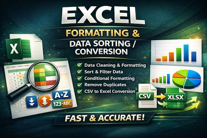 do clean, format, excel formula, data sorting and formatting
