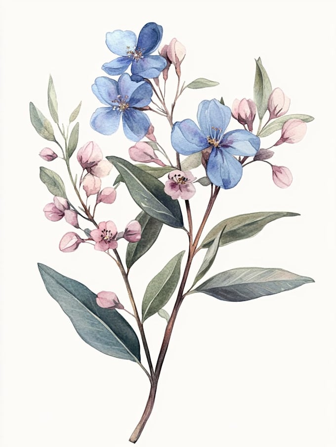 draw botanical illustration flower, plant design