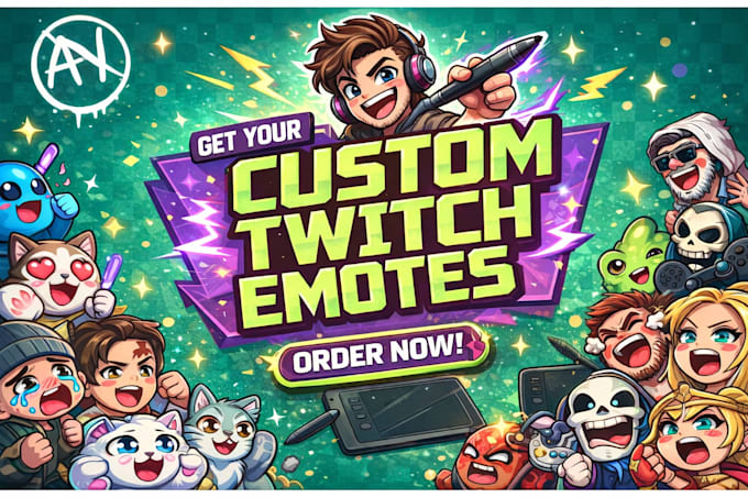 create snazzy twitch, kick emotes in 24 hours