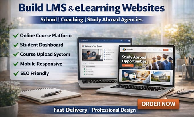 design professional lms website for online courses and schools