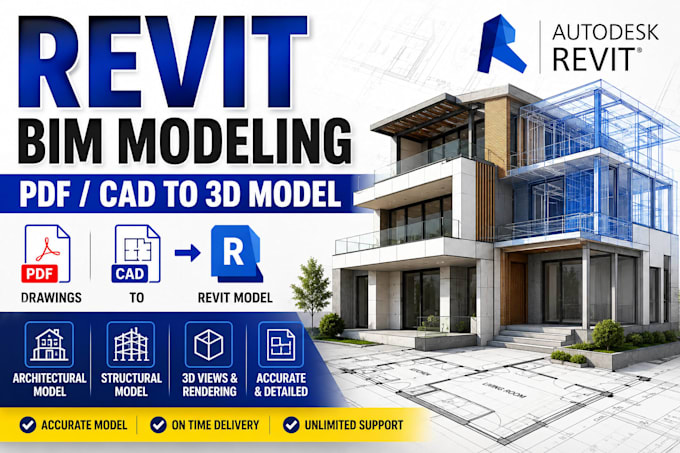convert PDF, cad, or sketch to professional revit bim model