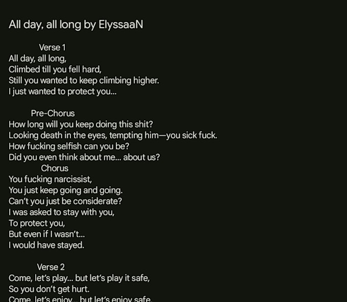 write original custom song lyrics for any genre or idea