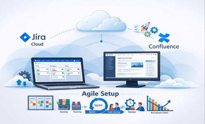 install, configure, jira cloud with confluence and agile setup