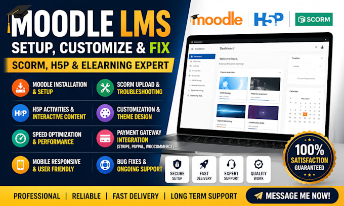 setup, install moodle lms moodle online course hp5 elearning scorm course upload