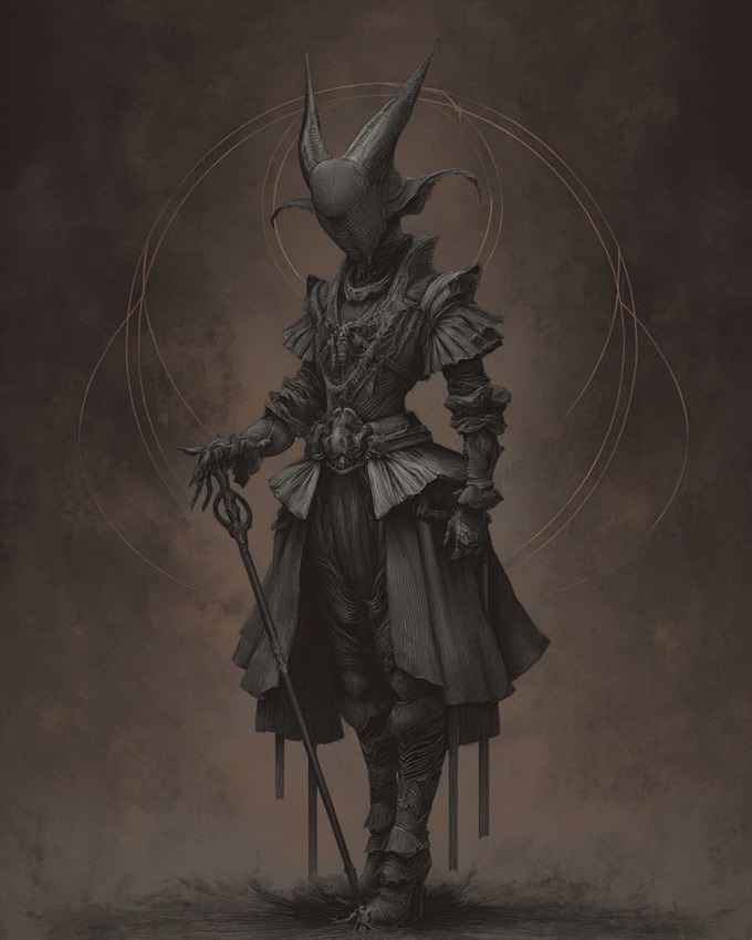 create terrifying and captivating fantasy horror character