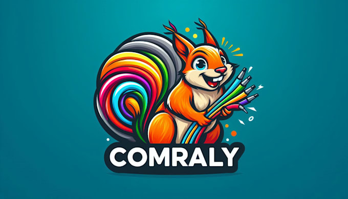 make a wired squirrel mascot logo for commercial use