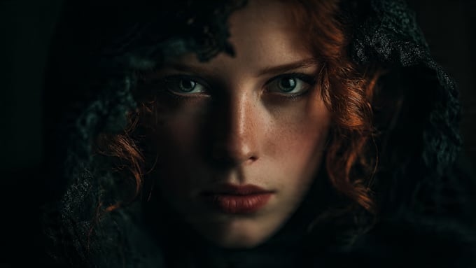 paint a dark fantasy portrait
