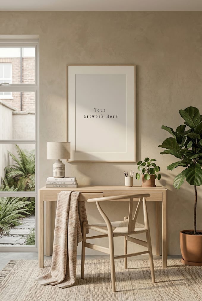 create modern frame mockup minimalist wall art psd mockup