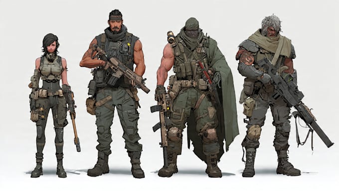 draw tactical, warrior or military themed illustrations