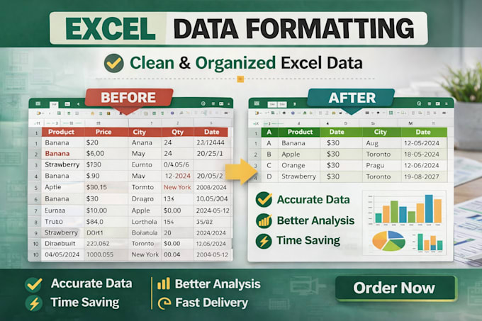 do excel data cleaning, formatting and remove duplicates