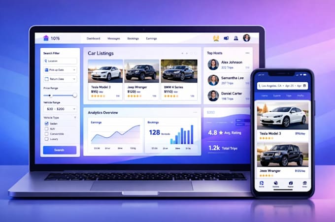 develop bubble turo marketplace with vendor profiles, listing, search filter