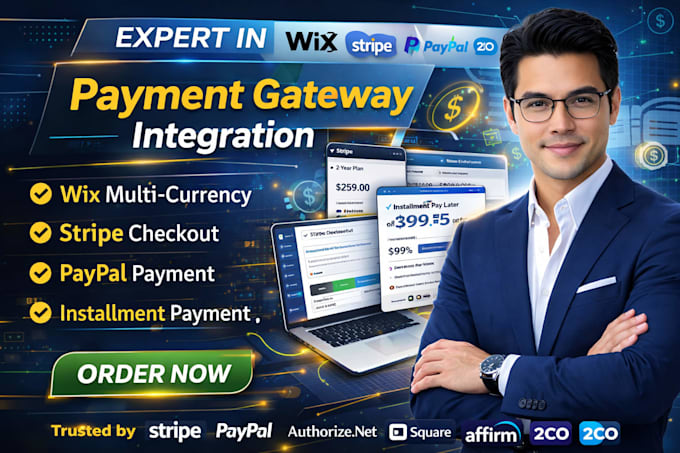 setup wix multi currency, stripe checkout, paypal payment, installment payment