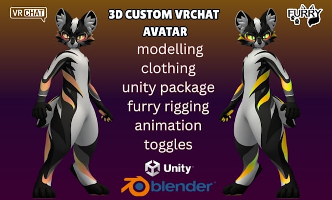 do custom 3d furry vrchat avatar nsfw vtuber model streaming