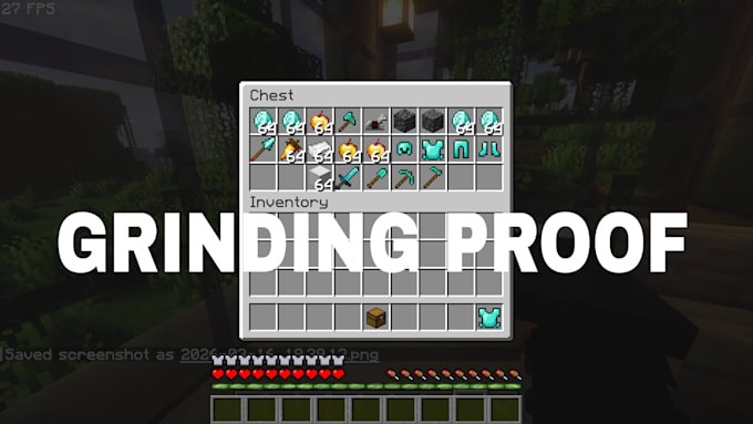 grind and make a house or big base in minecraft