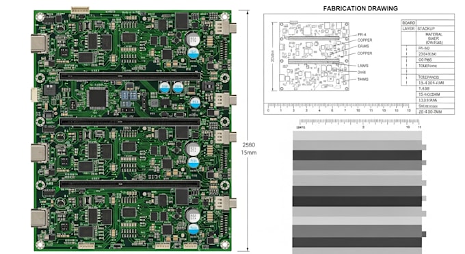 design multilayer pcb layout with fabrication, gerber files