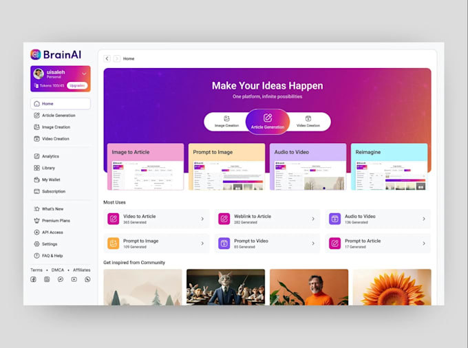 develop ai video productivity tool, ai video generator saas web app