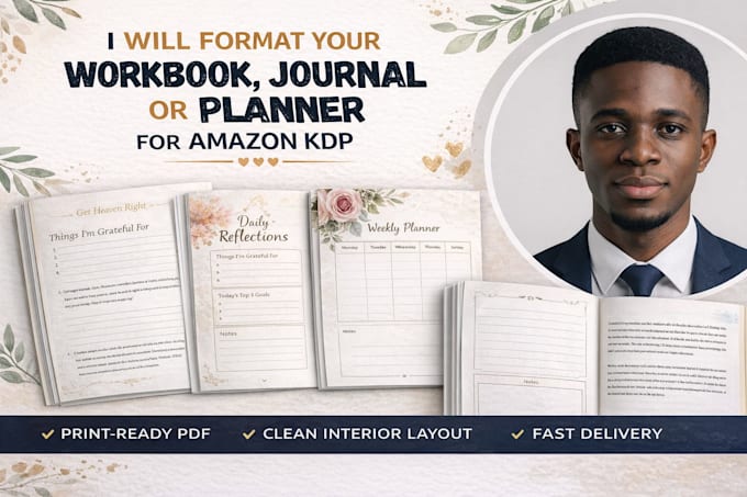 format your workbook journal or planner for amazon KDP