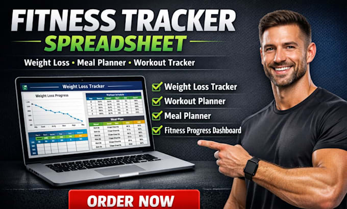create a fitness tracker, meal planner, and workout spreadsheet