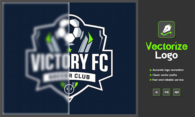 vectorize redraw blurry logo to clean editable vector