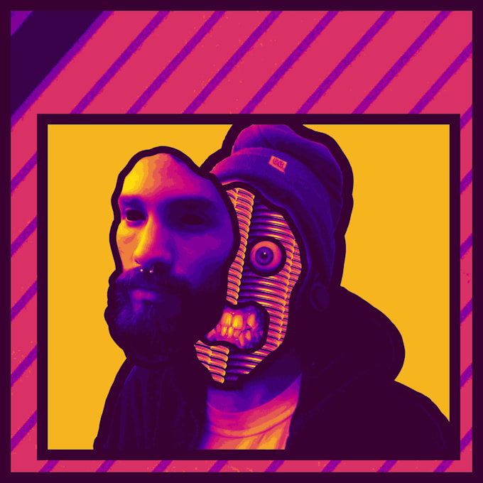 make an artistic digital collage portrait for you