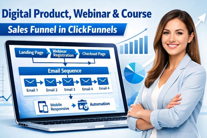create digital product webinar courses sale funnel landing page on clickfunnel