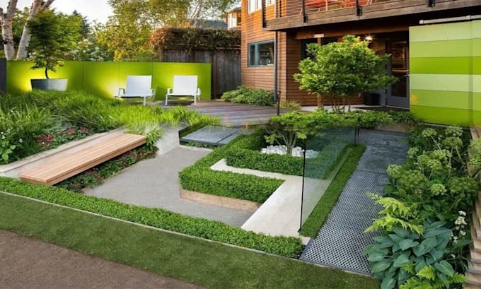 architect landscape 2d siteplan planting plan material list as garden designer