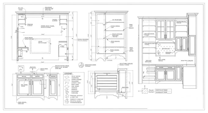 make millworks, kitchen cabinets, wardrobe, shop drawing and pantry