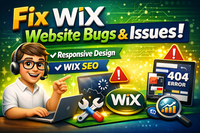 fix wix website bugs, wix studio issues, responsive design and wix SEO