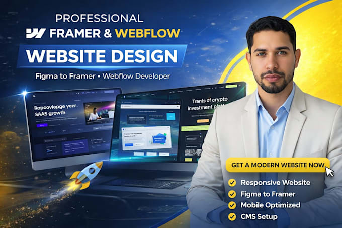 design and develop responsive framer website, webflow website or figma to framer