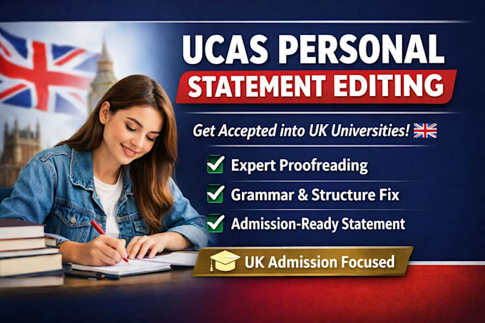 proofread and edit your ucas personal statement for UK university admission