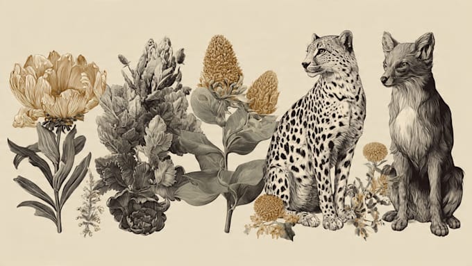 draw animal and botanical illustrations
