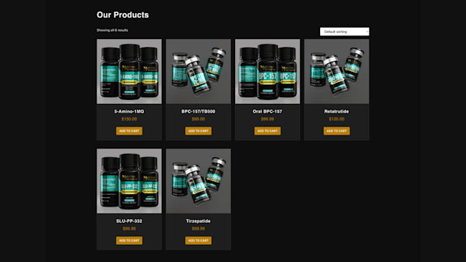 build peptide website research store nutraceutical supplement woocommerce