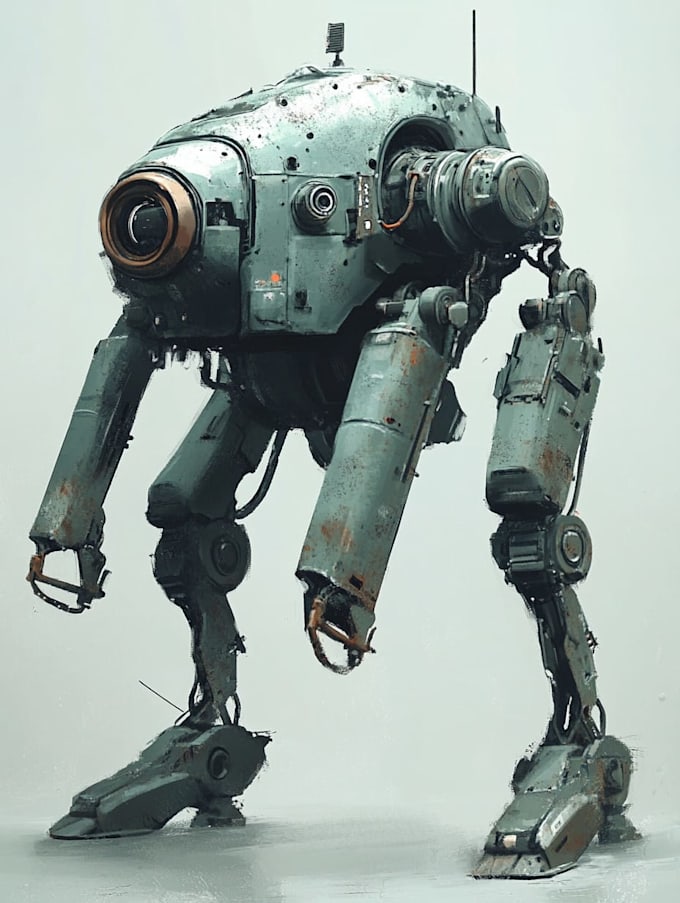 do anime style mecha robot illustrations