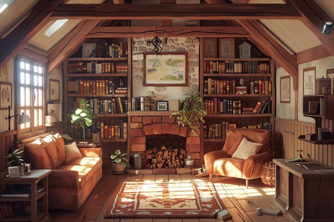 design 2d model ,bg ,storyboard , interior design, texture, game art