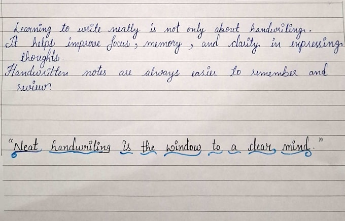 write neat handwritten notes