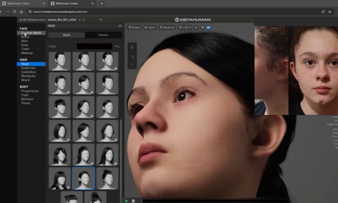 Create realistic custom matahuman, and unreal engine character design ...