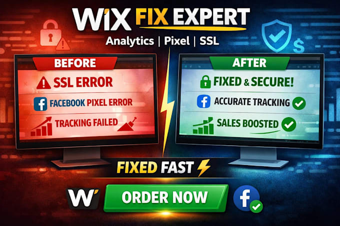 fix wix analytic tracking ssl security error login facebook pixel issues