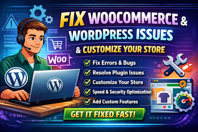 fix woocommerce issues fix wordpress errors or do woocommerce customization